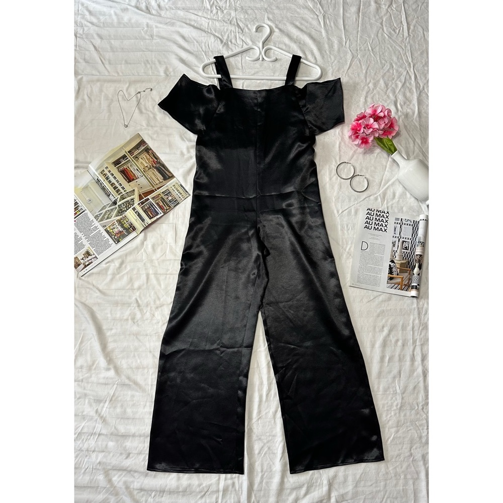 Topshop Elegant and Sleek Black "Cold Shoulder" Effect Jumpsuit